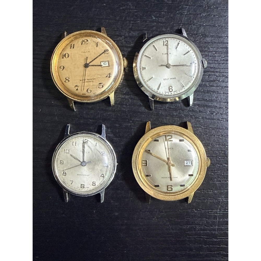Lot 4 Vintage Timex Mechanical Automatic Self Wind Watches Parts Repair